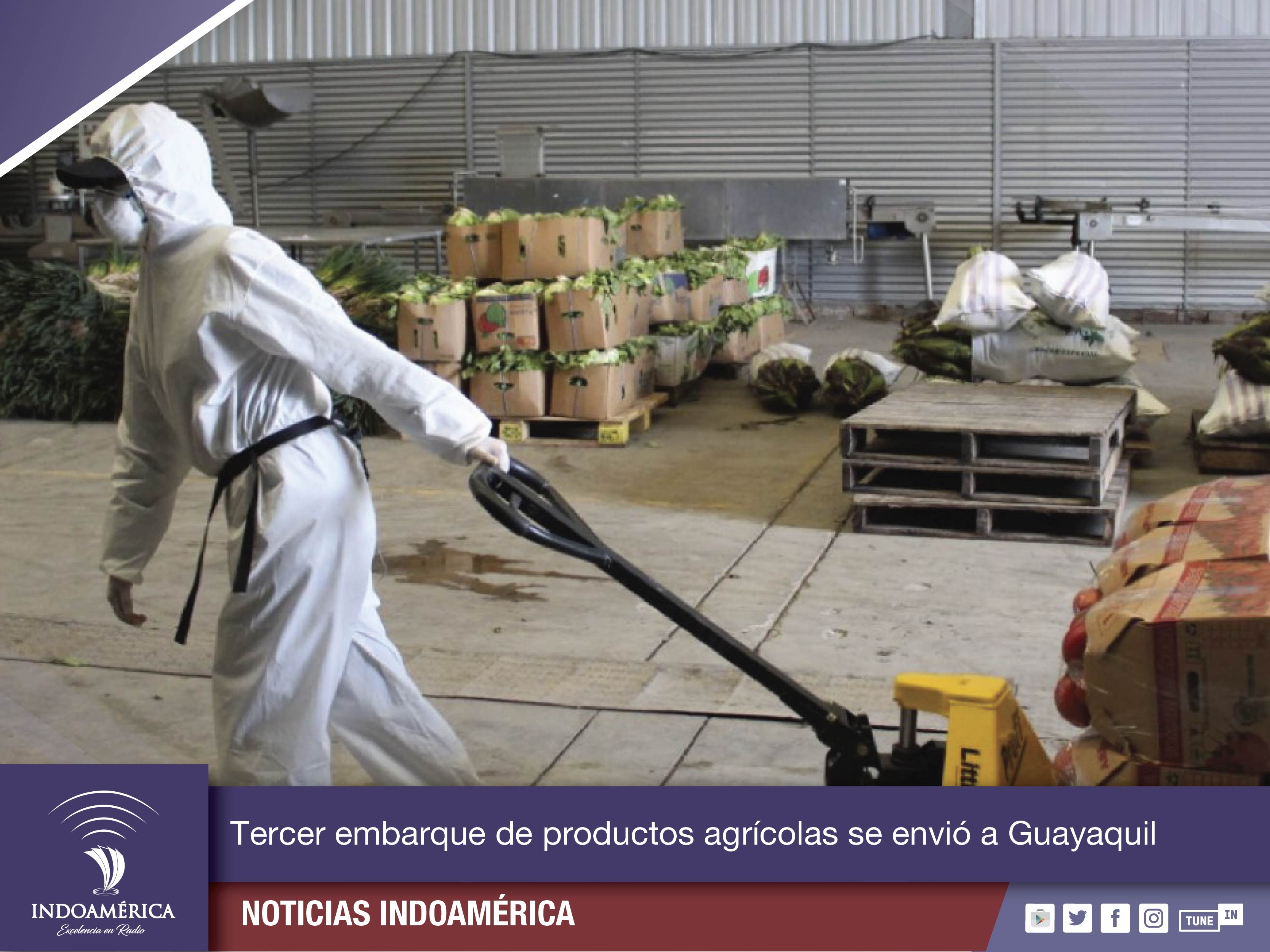 Tercer embarque de productos agrícolas se envía a la ciudad de Guayaquil